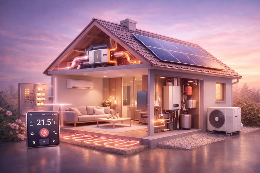 HanVos totaalinstallateur — CV-ketel, warmtepomp, airco, zonnepanelen, vloerverwarming en elektra in één woning