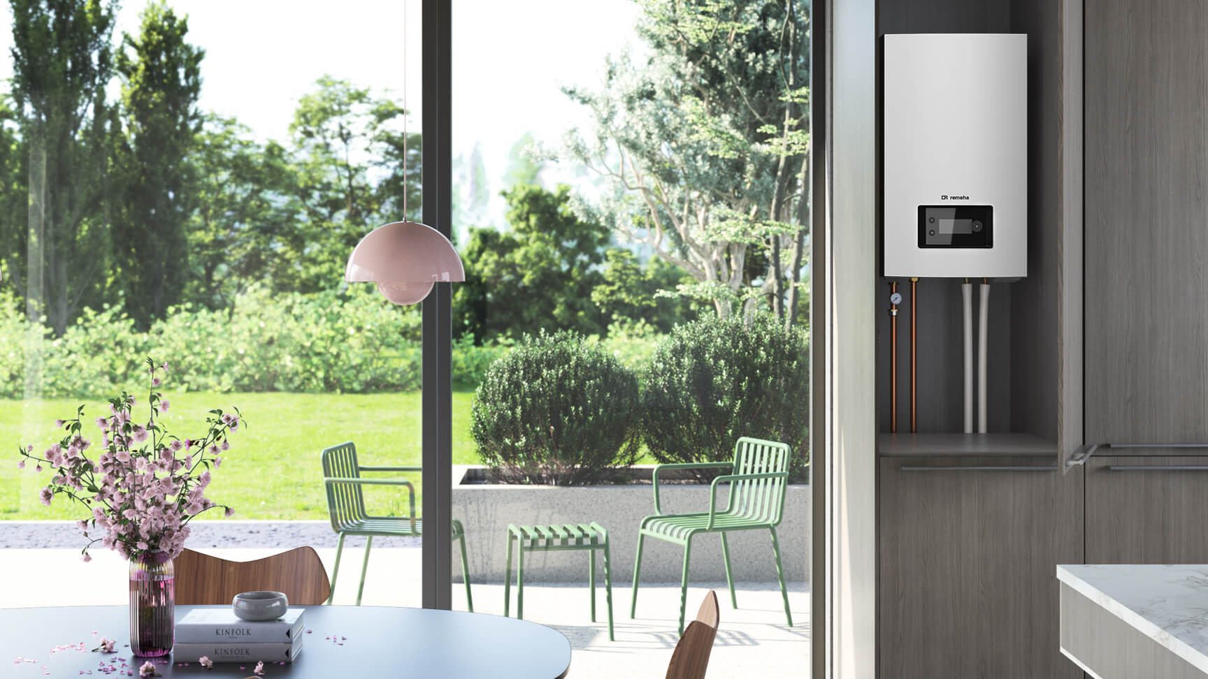 Binnenunit warmtepomp in moderne woning